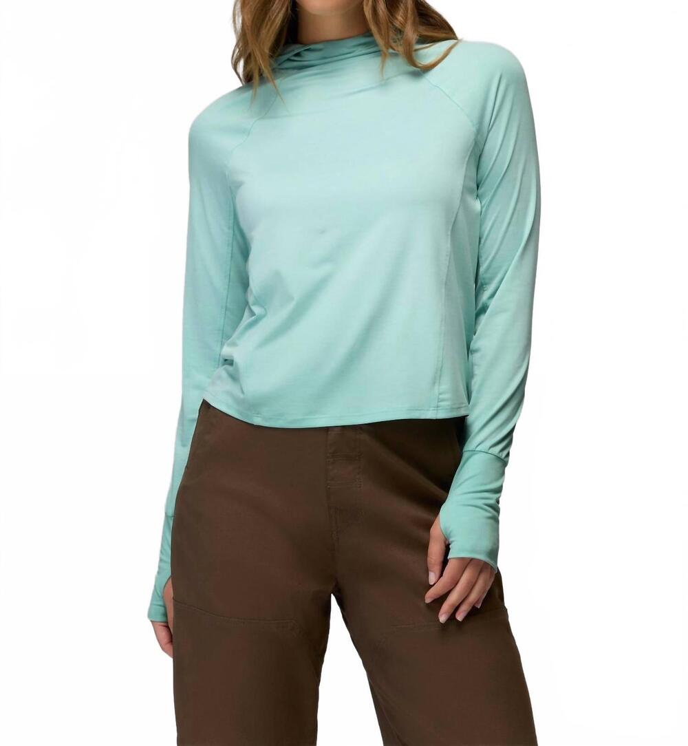 NEW PRANA sol searcher sun hoodie in sea glass